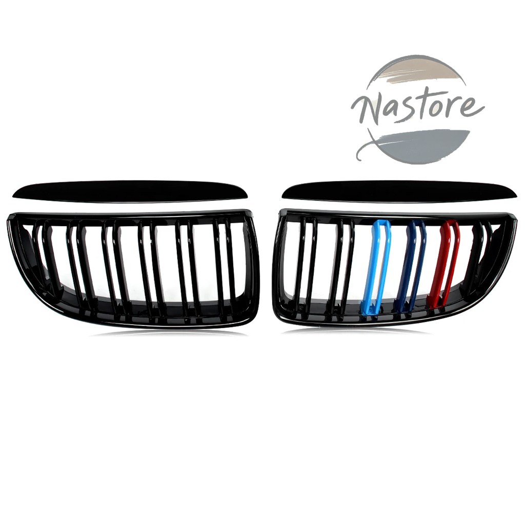 並行輸入品 BMW フロント 部品 カスタムパーツ アクセサリー 2005-08 e90 e91 323i 328i 335i キドニーグリル mカラー グロスブラック_1