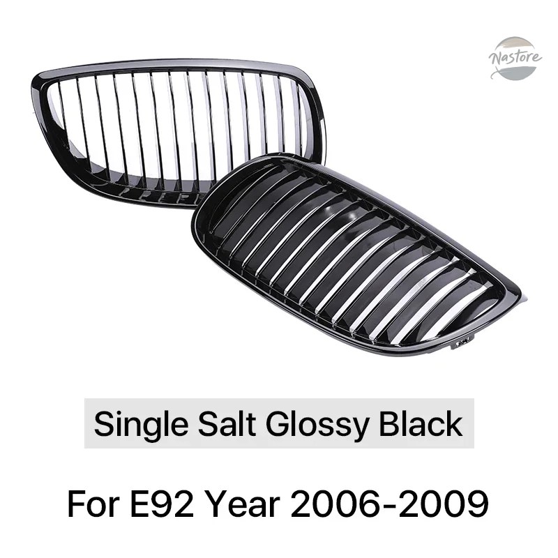 並行輸入品 フロントバンパーキドニークロームグリルレーシングメッシュレーシンググロスブラックグリルカバー BMW 3 シリーズ E92 E93 2005-2009 325I 3_6