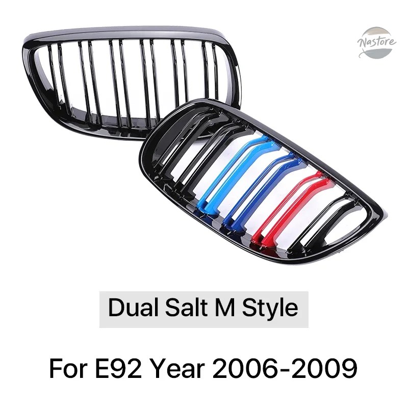 並行輸入品 フロントバンパーキドニークロームグリルレーシングメッシュレーシンググロスブラックグリルカバー BMW 3 シリーズ E92 E93 2005-2009 325I 3_2