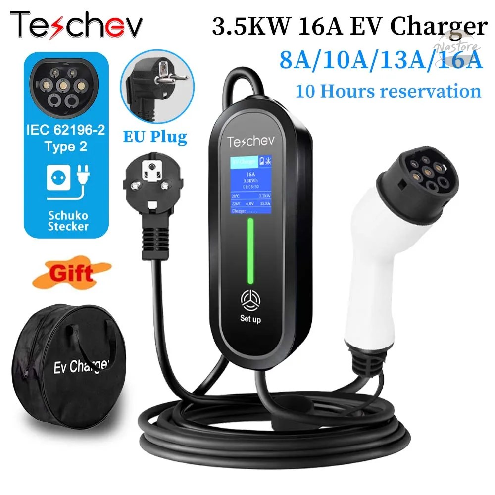 並行輸入品 ポータブルevチャージャー タイプ2 iec 62196 / gb/tプラグコネクタ 3.5kw 16a 単相 タイプ1 カスタムパーツ 部品 アクセサリー_5