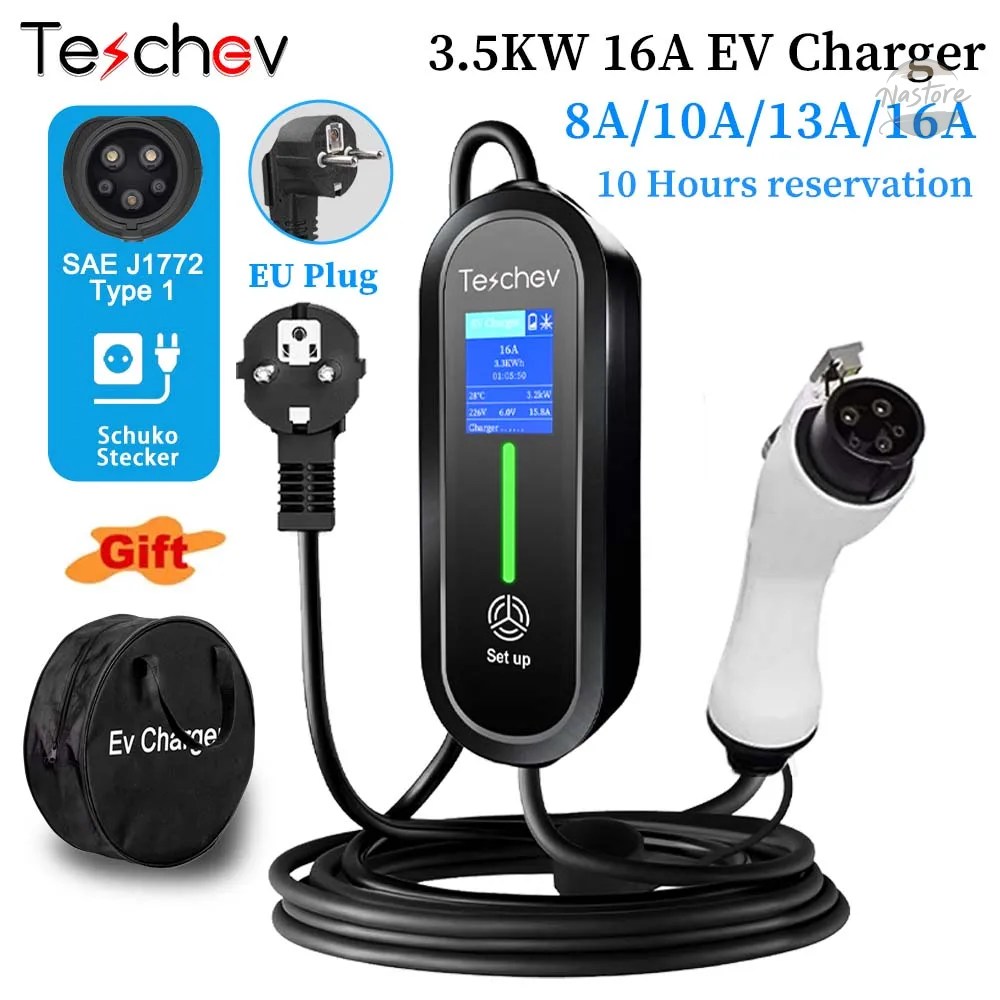 並行輸入品 ポータブルevチャージャー タイプ2 iec 62196 / gb/tプラグコネクタ 3.5kw 16a 単相 タイプ1 カスタムパーツ 部品 アクセサリー_6