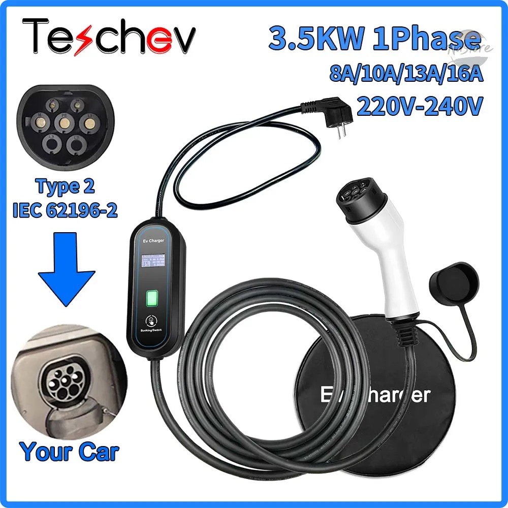 並行輸入品 ポータブルevチャージャー タイプ2 iec 62196 / gb/tプラグコネクタ 3.5kw 16a 単相 タイプ1 カスタムパーツ 部品 アクセサリー_2