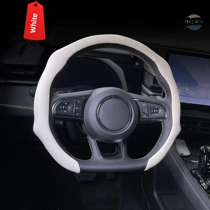 並行輸入品 nappa leather grain universal car steering wheel cover card-type installation styling sports ultra-thin suitable for カスタムパーツ 部品_2
