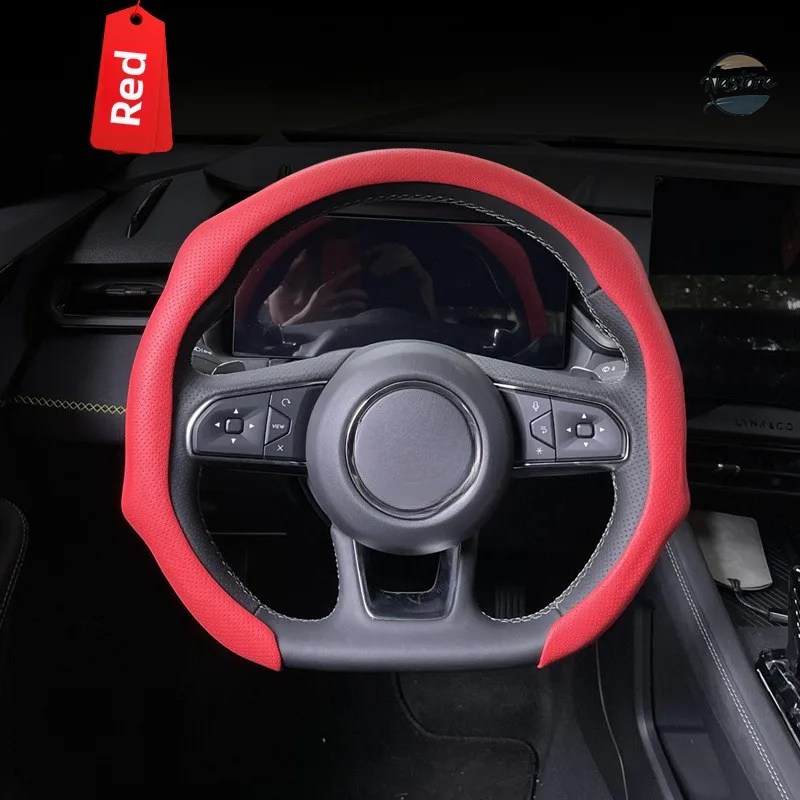 並行輸入品 nappa leather grain universal car steering wheel cover card-type installation styling sports ultra-thin suitable for カスタムパーツ 部品_3