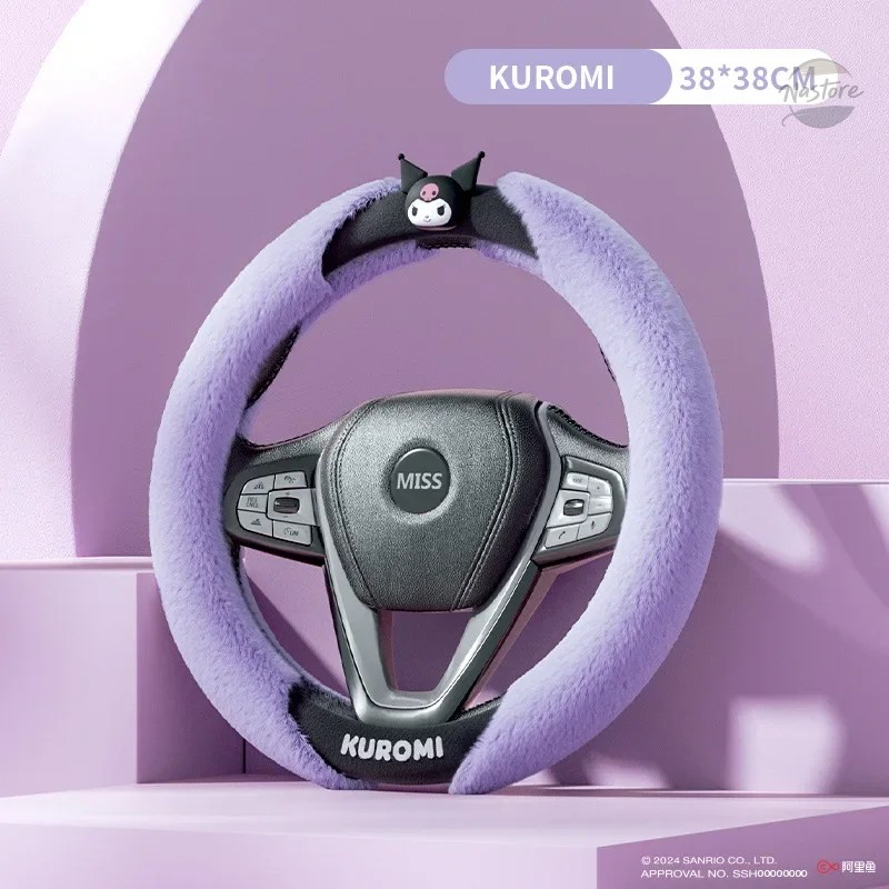 並行輸入品 カバー ステアリング ハンドル ホイール スーパーソフトぬいぐるみカー クリエイティブなステッチ 汎用 ホットフェイクファー カスタムパーツパ_3