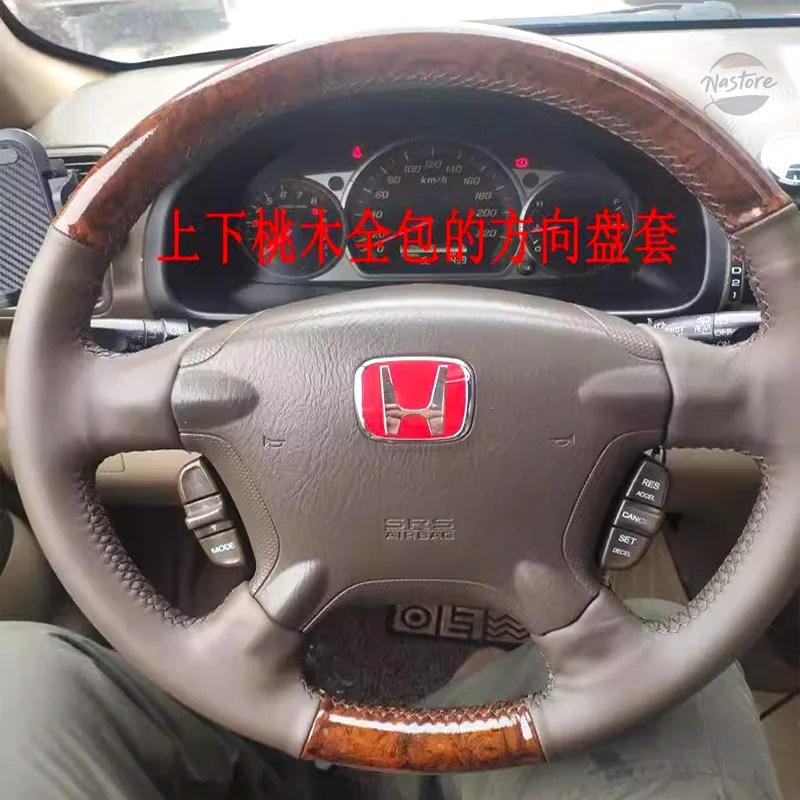 並行輸入品 ホンダ honda カバー ステアリング ホイール アクセサリー カスタム ハンドステッチ カーボン レザー crv cr-v 2002-2005 カスタムパーツ 部品の画像