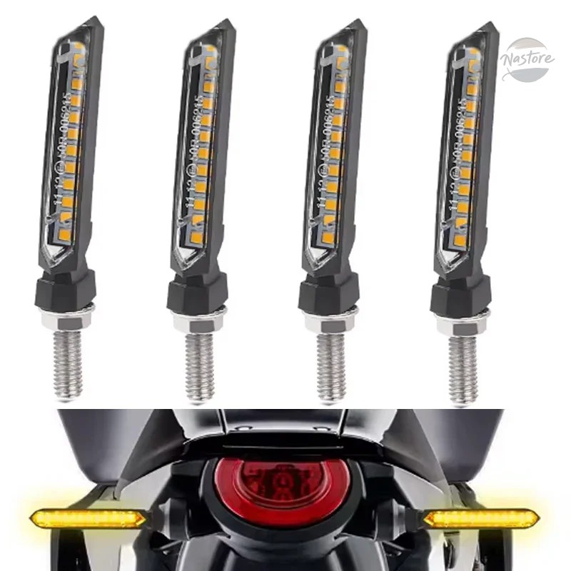 並行輸入品 バイク 8mm ledウィンカーライト2個 汎 12v アンバー フローティング カスタムパーツ 部品 アクセサリーの画像