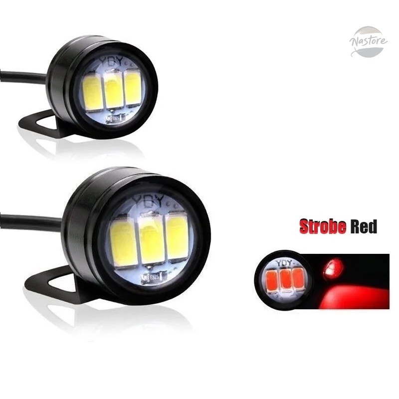 並行輸入品 dc12v バイク ヘッドライト 1ペア モーターストロボ led イーグルアイ カスタムパーツ 部品 アクセサリーの画像