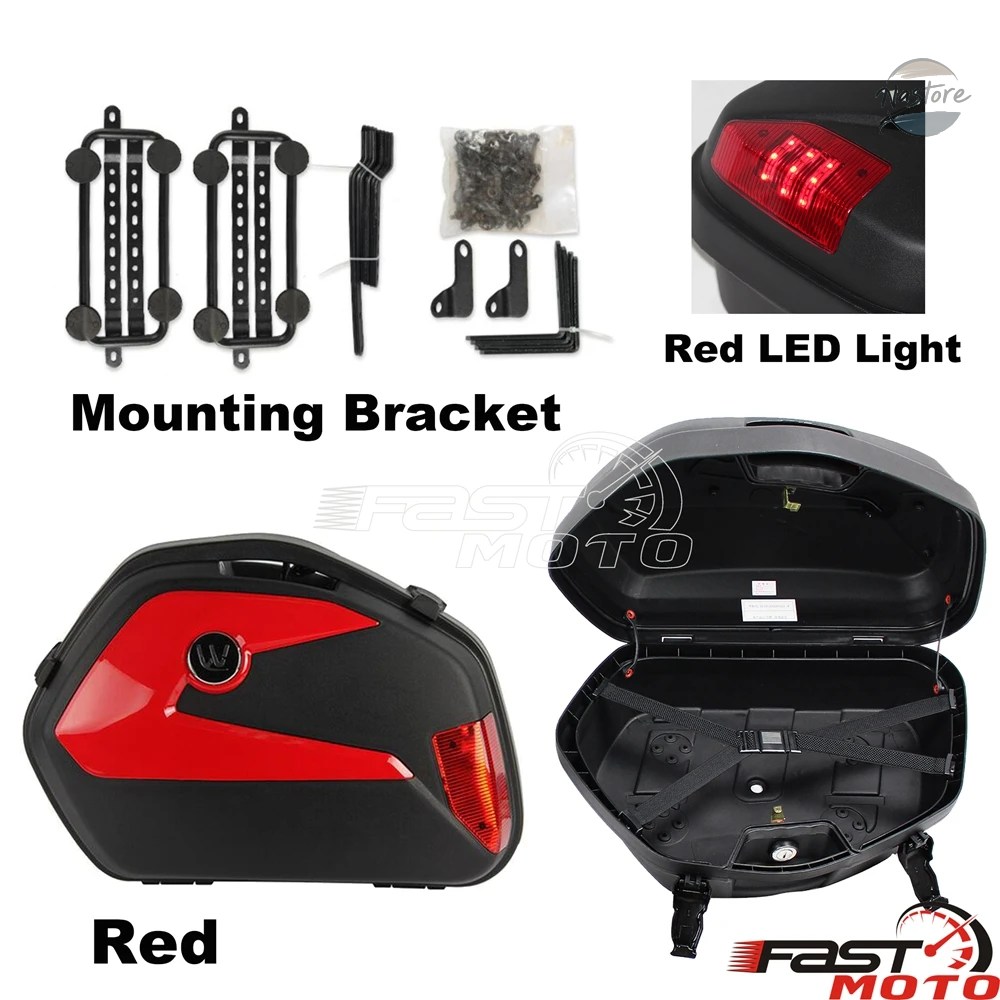 並行輸入品 UNVIERSAL バイク SIDE BOXES PLASTIC REAR SADDLEBAG CASES BMW ホンダ スズキヤマハ ドゥカティ MOTORBIKES STORAGE PANNIER BAGSの画像