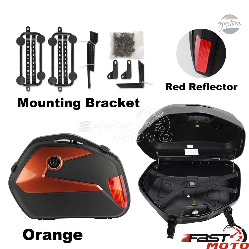 並行輸入品 UNVIERSAL バイク SIDE BOXES PLASTIC REAR SADDLEBAG CASES BMW ホンダ スズキヤマハ ドゥカティ MOTORBIKES STORAGE PANNIER BAGSの画像