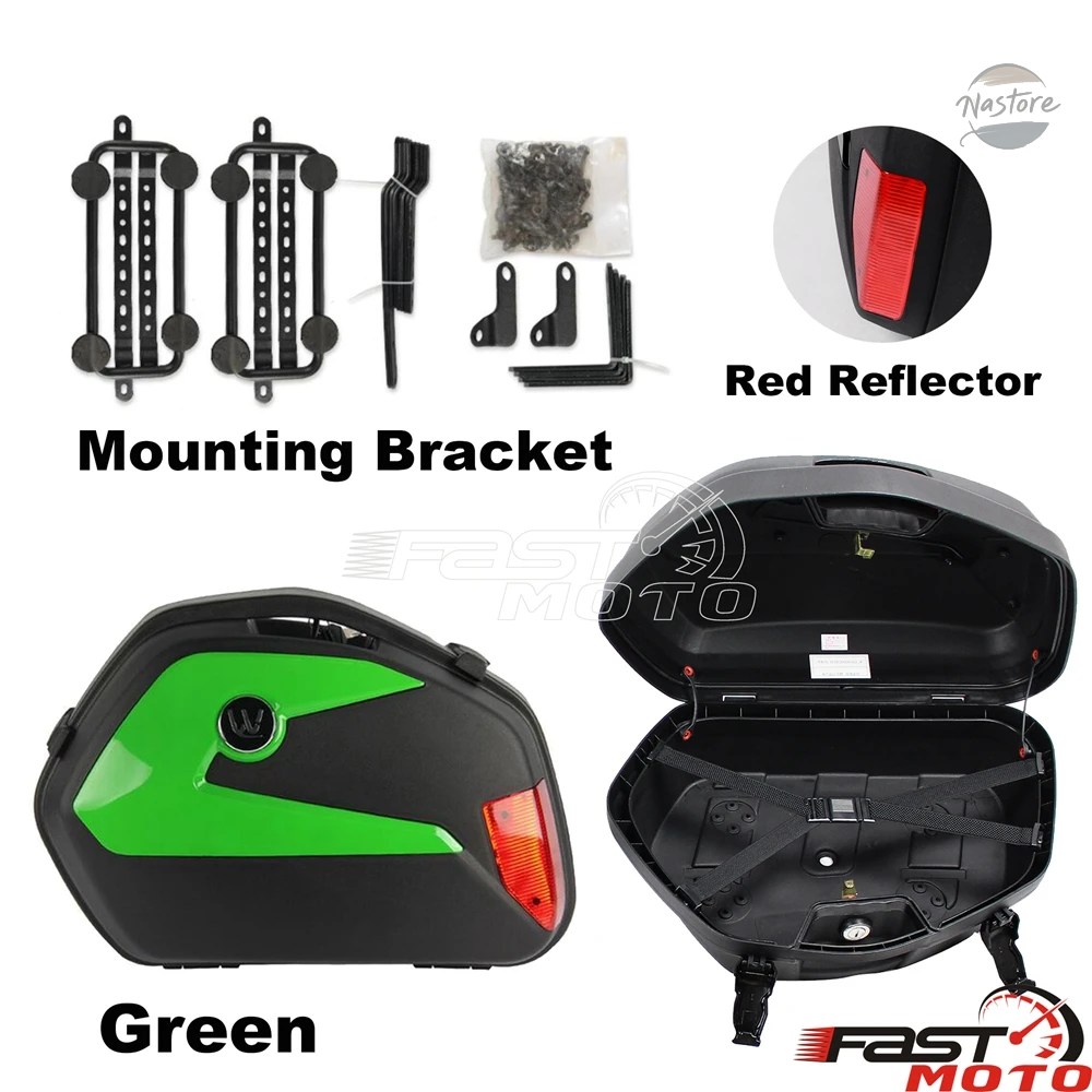 並行輸入品 UNVIERSAL バイク SIDE BOXES PLASTIC REAR SADDLEBAG CASES BMW ホンダ スズキヤマハ ドゥカティ MOTORBIKES STORAGE PANNIER BAGSの画像