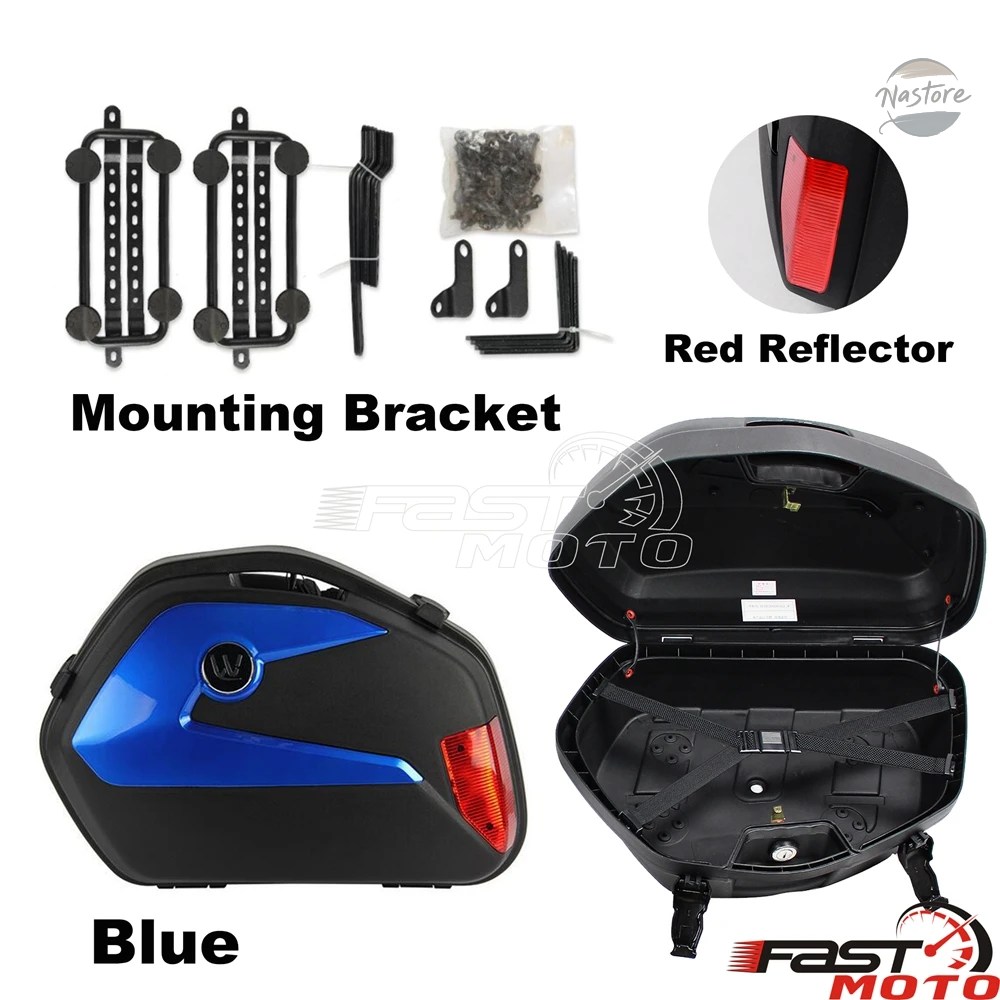 並行輸入品 UNVIERSAL バイク SIDE BOXES PLASTIC REAR SADDLEBAG CASES BMW ホンダ スズキヤマハ ドゥカティ MOTORBIKES STORAGE PANNIER BAGSの画像