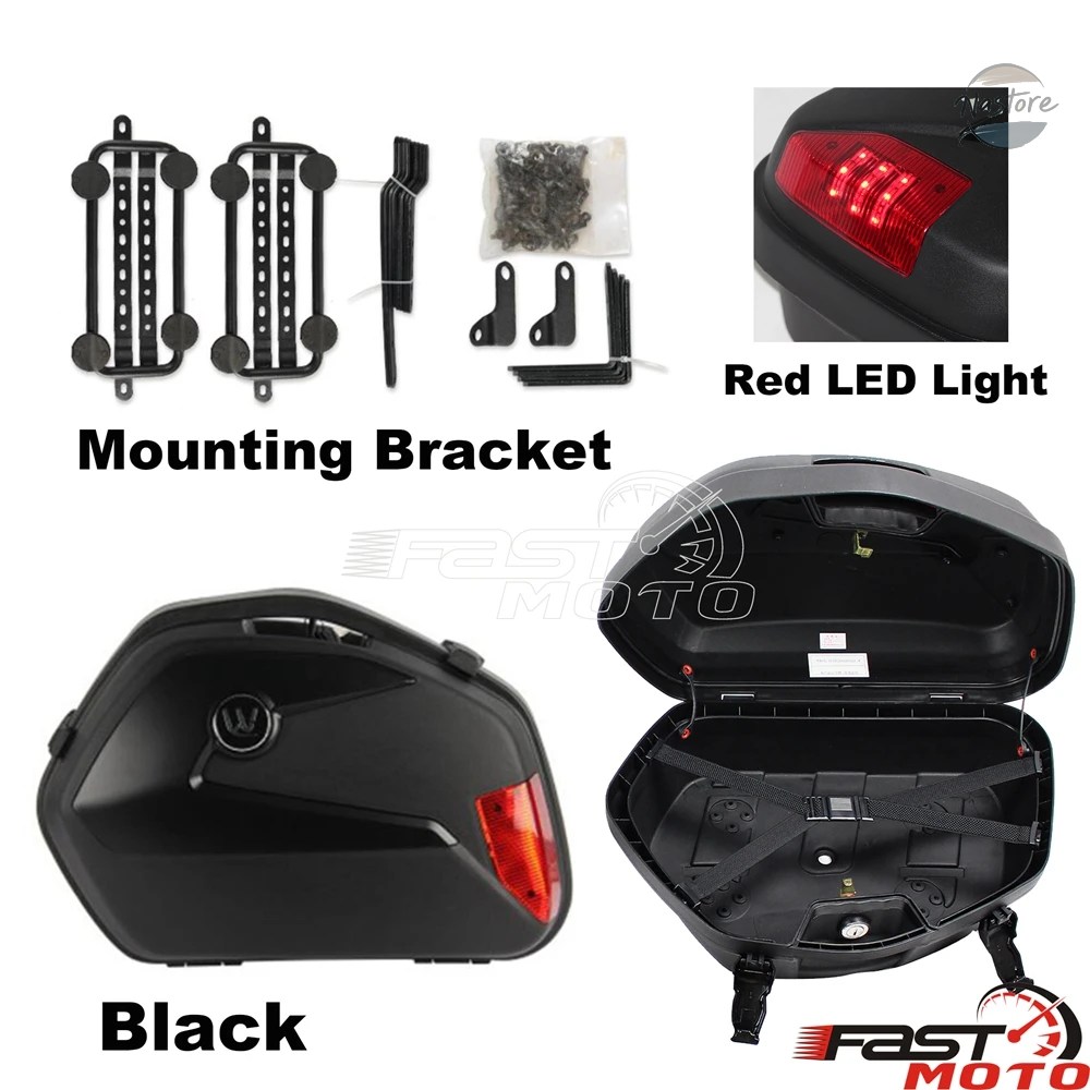 並行輸入品 UNVIERSAL バイク SIDE BOXES PLASTIC REAR SADDLEBAG CASES BMW ホンダ スズキヤマハ ドゥカティ MOTORBIKES STORAGE PANNIER BAGSの画像