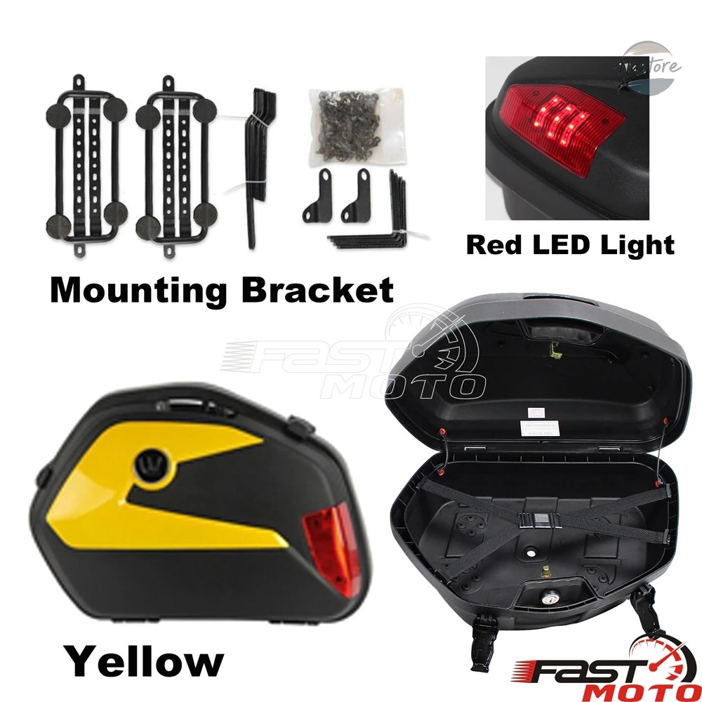 並行輸入品 UNVIERSAL バイク SIDE BOXES PLASTIC REAR SADDLEBAG CASES BMW ホンダ スズキヤマハ ドゥカティ MOTORBIKES STORAGE PANNIER BAGSの画像