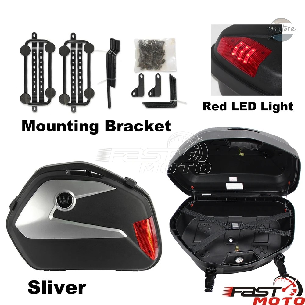 並行輸入品 UNVIERSAL バイク SIDE BOXES PLASTIC REAR SADDLEBAG CASES BMW ホンダ スズキヤマハ ドゥカティ MOTORBIKES STORAGE PANNIER BAGSの画像