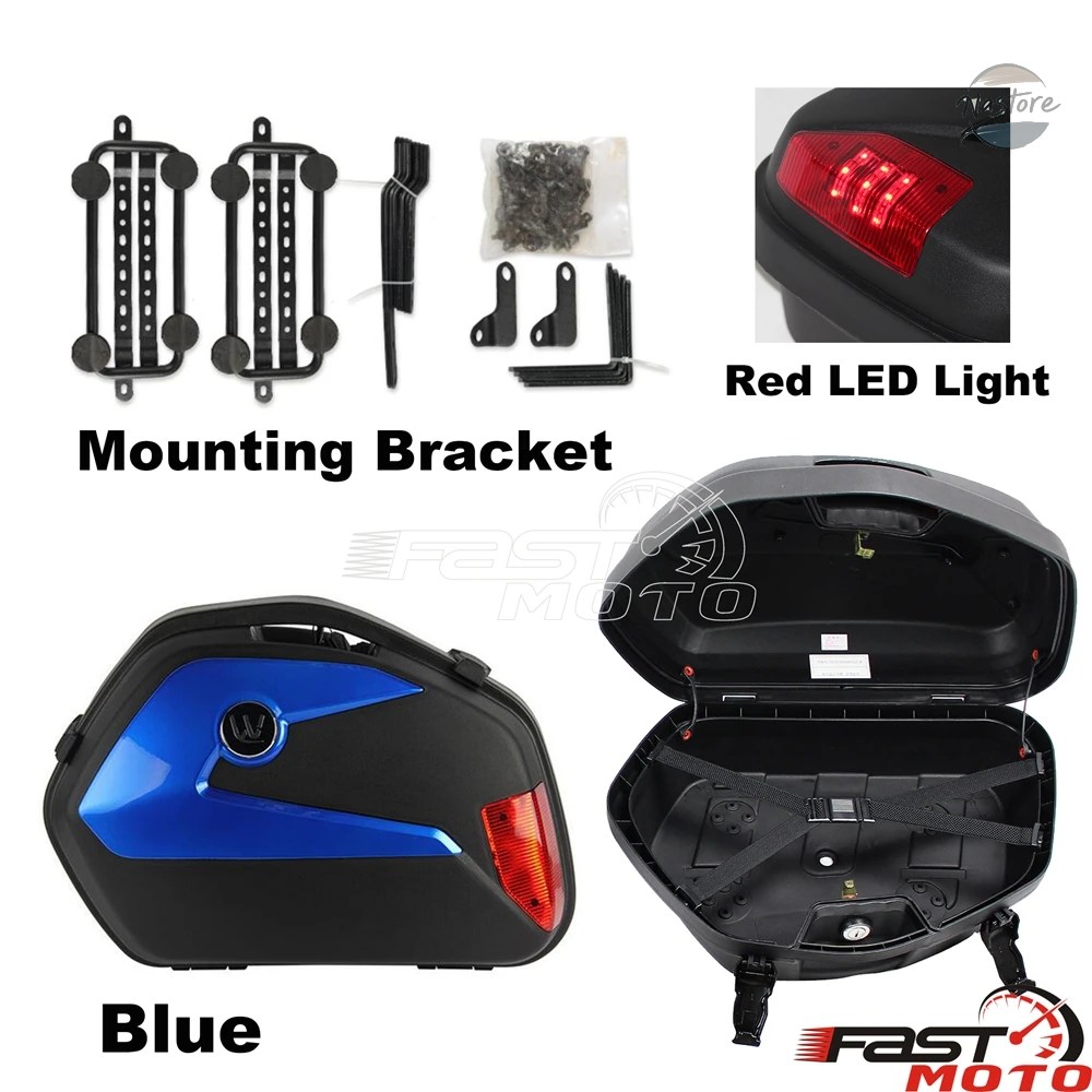 並行輸入品 UNVIERSAL バイク SIDE BOXES PLASTIC REAR SADDLEBAG CASES BMW ホンダ スズキヤマハ ドゥカティ MOTORBIKES STORAGE PANNIER BAGSの画像