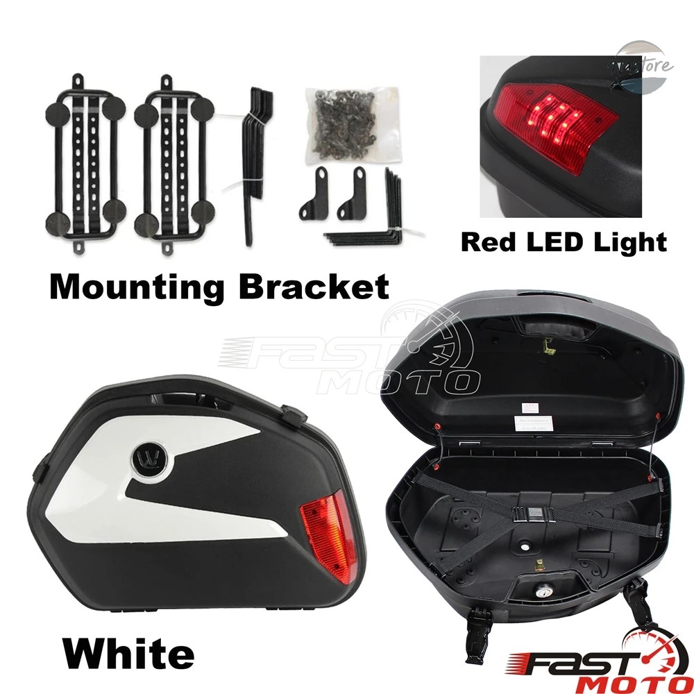 並行輸入品 UNVIERSAL バイク SIDE BOXES PLASTIC REAR SADDLEBAG CASES BMW ホンダ スズキヤマハ ドゥカティ MOTORBIKES STORAGE PANNIER BAGSの画像