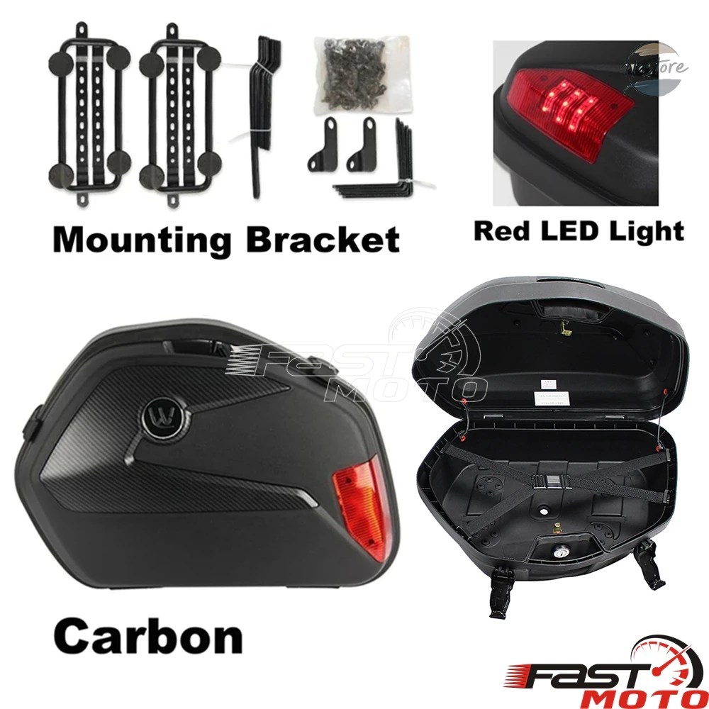 並行輸入品 UNVIERSAL バイク SIDE BOXES PLASTIC REAR SADDLEBAG CASES BMW ホンダ スズキヤマハ ドゥカティ MOTORBIKES STORAGE PANNIER BAGSの画像