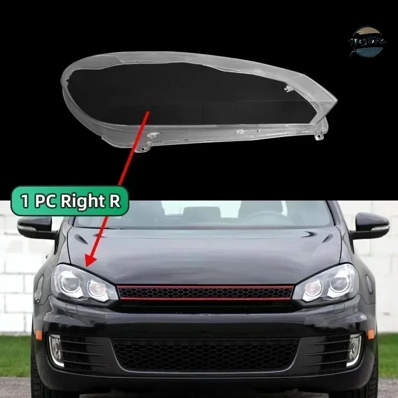 並行輸入品 1 左/右車のフロントヘッドライトレンズカバー VW ゴルフ 6