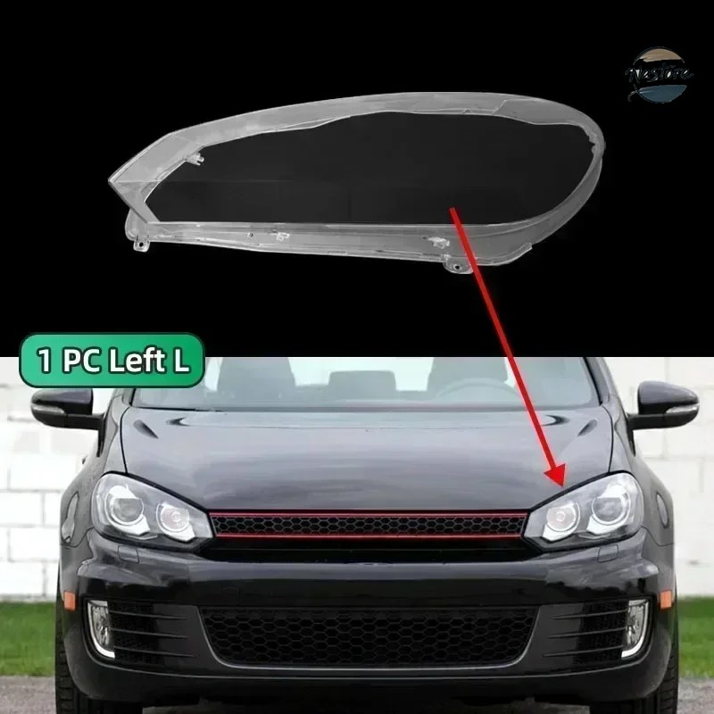 並行輸入品 1 左/右車のフロントヘッドライトレンズカバー VW ゴルフ 6 
