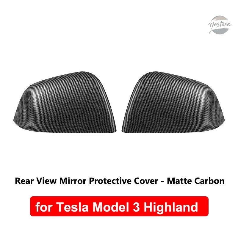 並行輸入品 カーボンファイバー製車用バックミラーカバー テスラ モデル3 ハイランド ABS製 バックミラー装飾シェル 自動車外装アクセサリーの画像