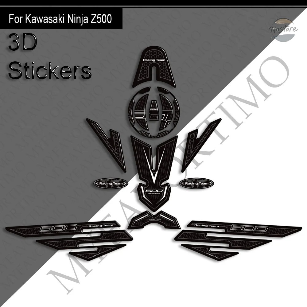 並行輸入品 オートバイ カワサキ Z500 2020-2025 タンクパッド サイドグリップ ガス燃料オイルキット ニーフェアリング フェンダー 3Dステッカー デカー_4