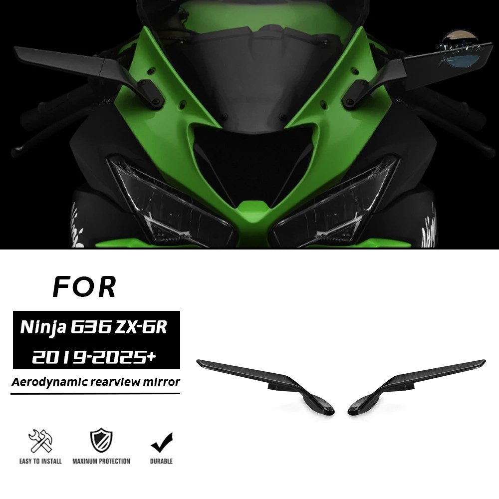 並行輸入品 カワサキ Ninja ZX4R ZX4RR ZX6R Ninja 636 バックミラー ステルスミラー スポーツウィングレットミラー 調整可能なステルスミラー_1