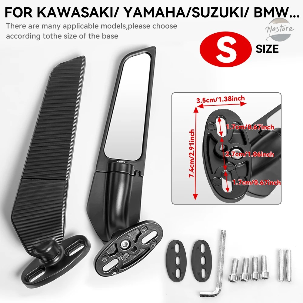 並行輸入品 スズキ GSXR 600 750 1000 GSX1300R GSX650F GSX-R バイクミラー 改造 ウィング 調整可能 回転式 バックミラーの画像