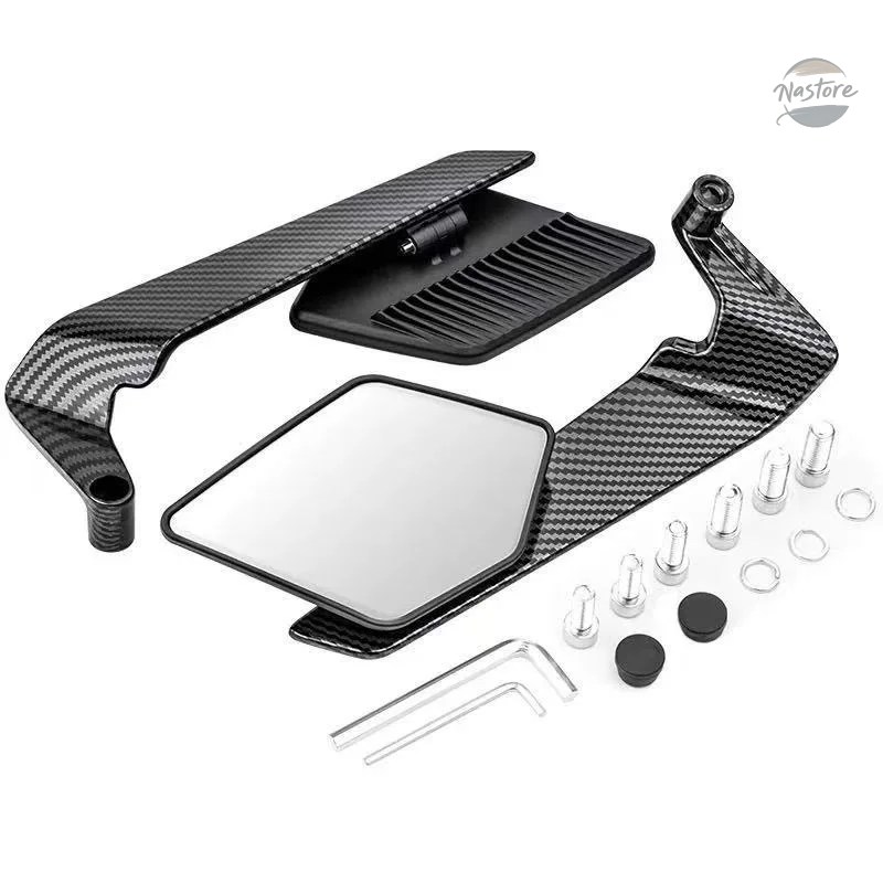 並行輸入品 バイク用カーボンファイバーミラー - デュアルエアロダイナミックウィング＆ステルス凸型ガラス スズキ GSX-S1000 GSXS1000 アクセサリーの画像