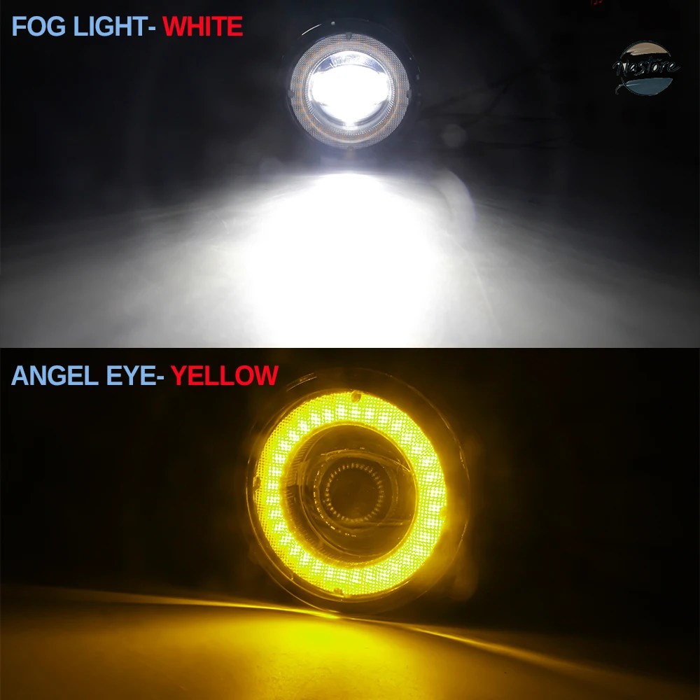 並行輸入品 マツダ フォグランプ 2in1機能 led アセンブリ エンジェルアイdrl デイタイム カスタムパーツ 部品 アクセサリーの画像