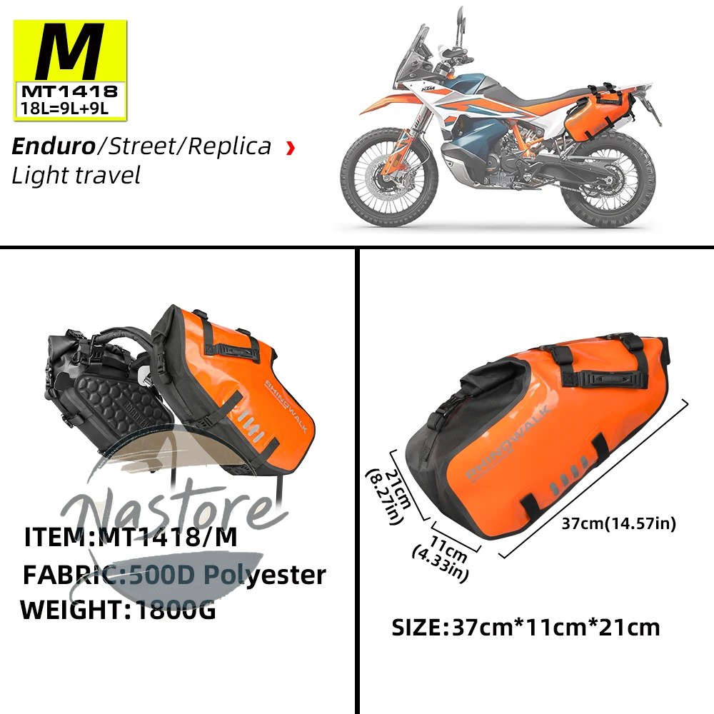 並行輸入品 バイク 部品 カスタムパーツ アクセサリー バッグ 100% 防水 18l/28l/48l 大容量 2 個 汎 フィットパニアバッグサドルサイドバッグの画像