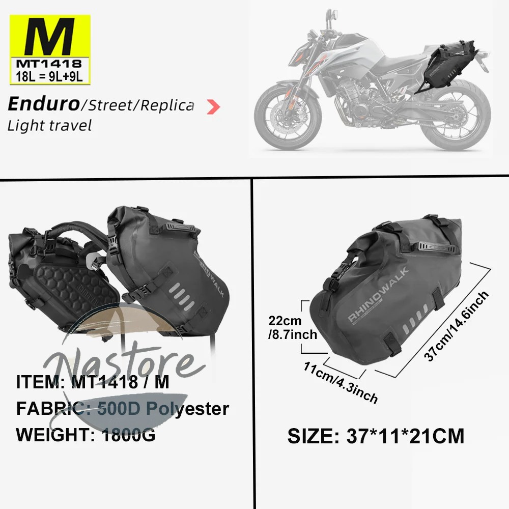 並行輸入品 バイク 部品 カスタムパーツ アクセサリー バッグ 100% 防水 18l/28l/48l 大容量 2 個 汎 フィットパニアバッグサドルサイドバッグの画像