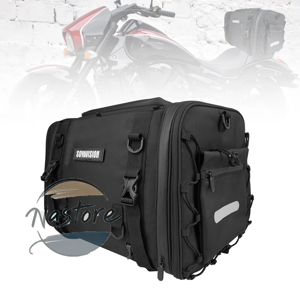 並行輸入品 バイク カスタム リア バッグ 40l -60l 防水 pvc テールサドルバッグ ドライラゲッジ アウトドアバッグ カスタムパーツ 部品 アクセサリー_1