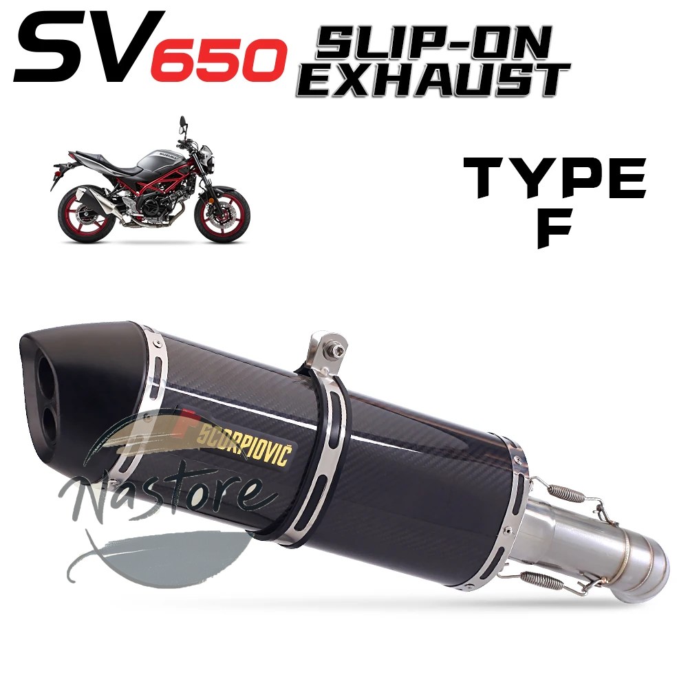 並行輸入品 バイク マフラー 部品 カスタムパーツ アクセサリー スリップオン sv650 sv650x sv650s 2016-2020 51mmインレット接続の画像