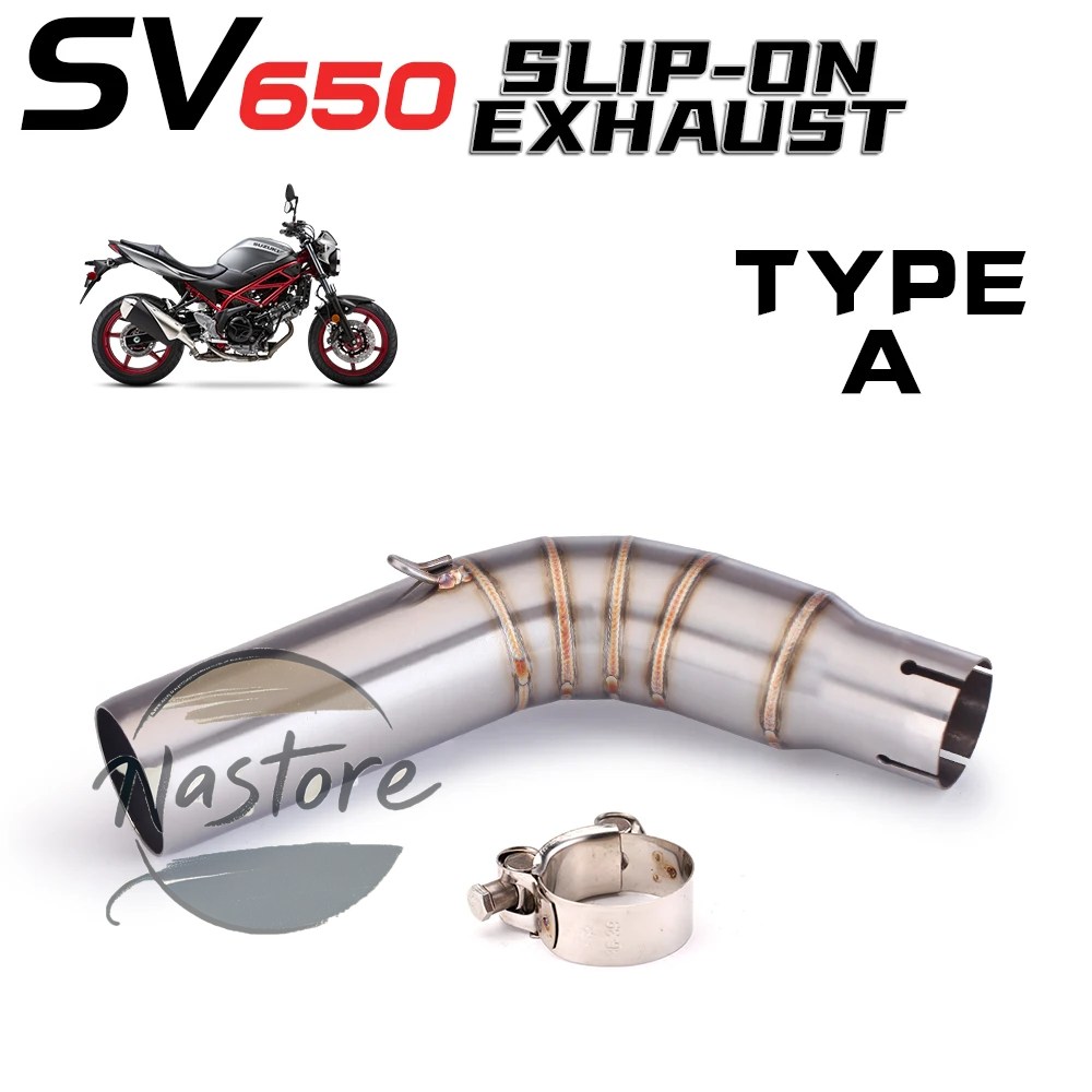 並行輸入品 バイク マフラー 部品 カスタムパーツ アクセサリー スリップオン sv650 sv650x sv650s 2016-2020 51mmインレット接続の画像