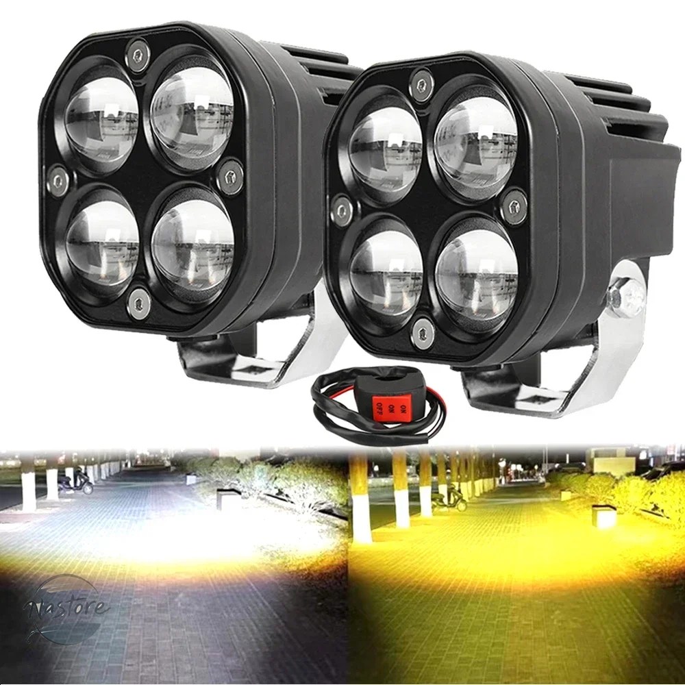 並行輸入品 バイク 3 inch leds spotlight fog light white yellow auxiliary headlight driving lamp for car カスタムパーツ 部品 アクセサリーの画像