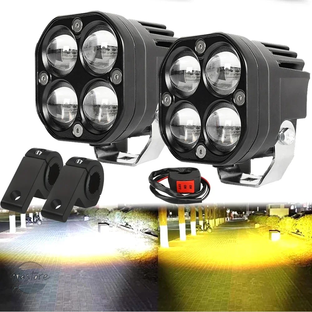 並行輸入品 バイク 3 inch leds spotlight fog light white yellow auxiliary headlight driving lamp for car カスタムパーツ 部品 アクセサリーの画像
