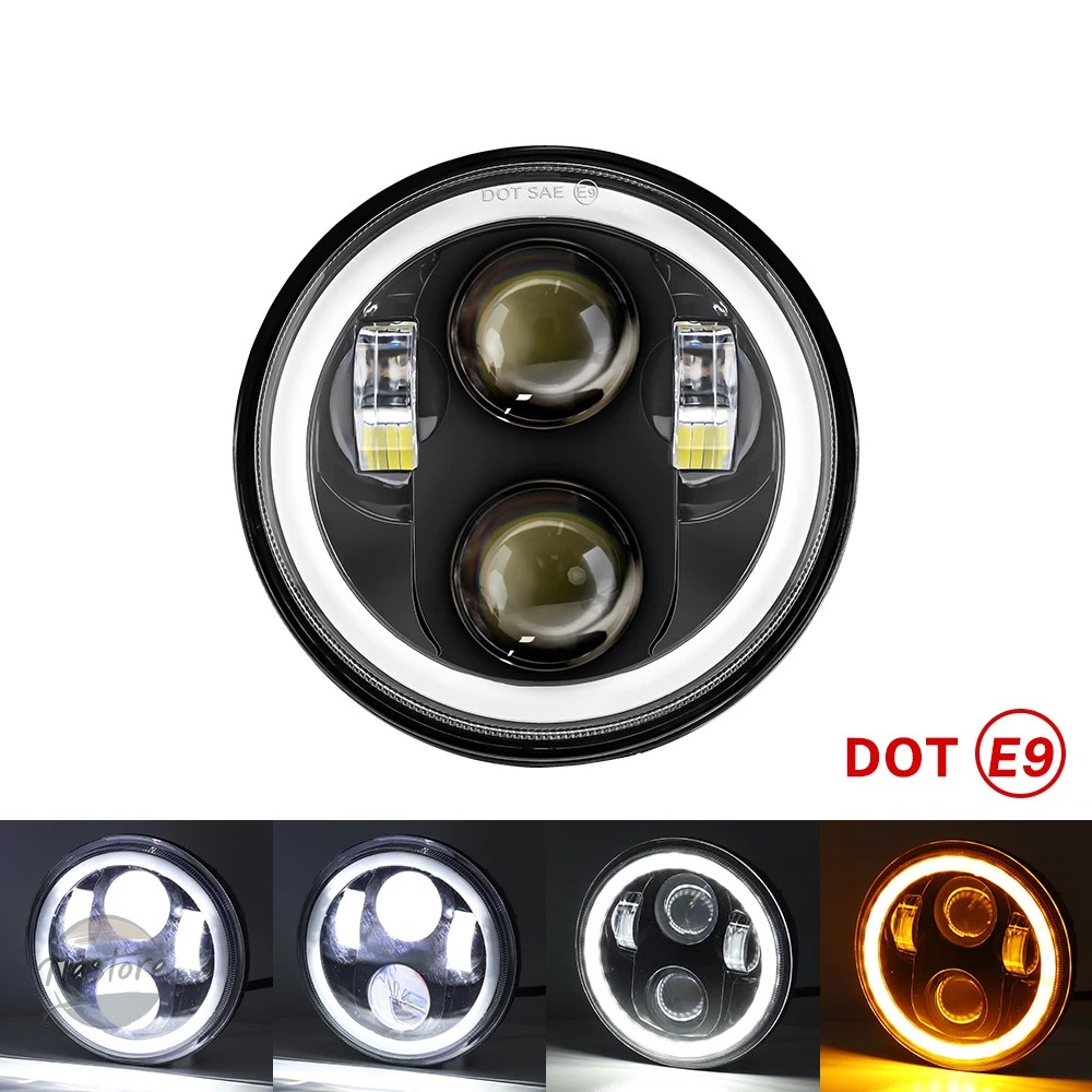 並行輸入品 ホンダ バイク motocross 5.75 inch led headlight shadow vt 600 700 750 1100 vtx 1300 1800 カスタムパーツ 部品 アクセサリーの画像