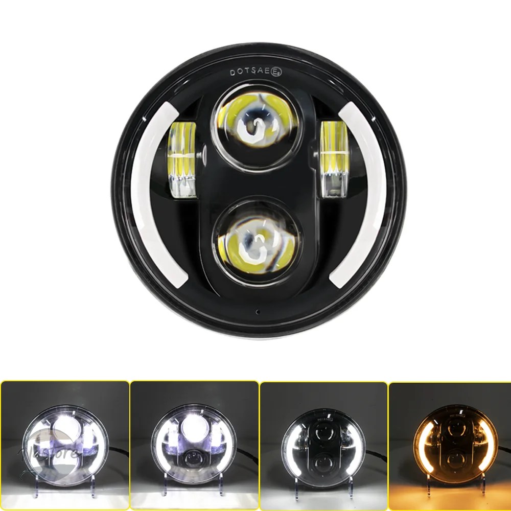 並行輸入品 ホンダ バイク motocross 5.75 inch led headlight shadow vt 600 700 750 1100 vtx 1300 1800 カスタムパーツ 部品 アクセサリーの画像