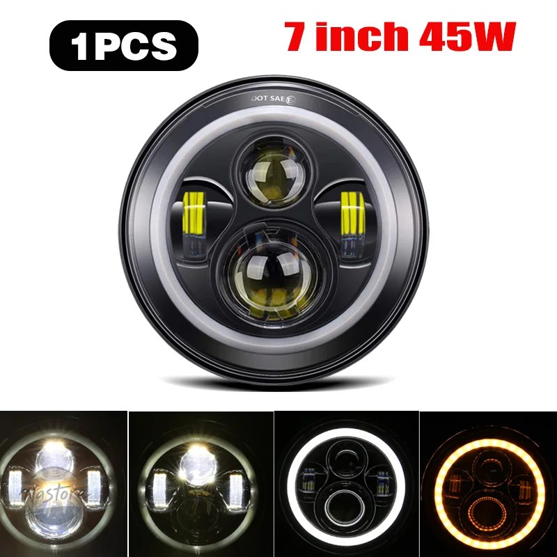 並行輸入品 カワサキ バイク バルカン vn 500 750 800 900 1600 1700 1500 7inch led headlight black for 93 カスタムパーツ 部品 アクセサリー_1