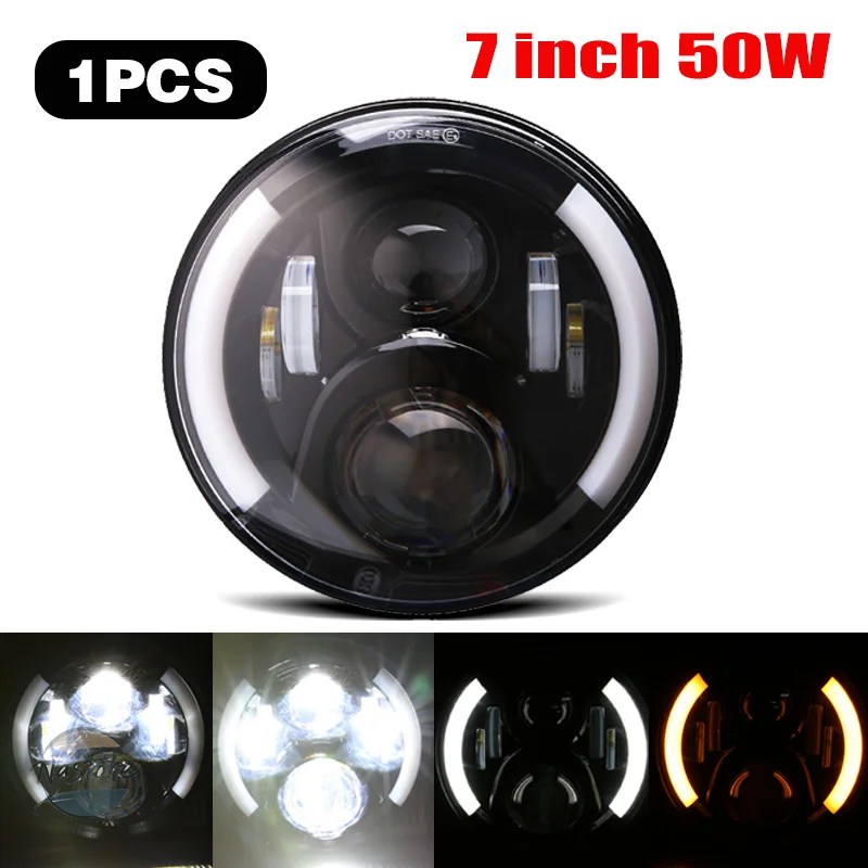 並行輸入品 カワサキ バイク バルカン vn 500 750 800 900 1600 1700 1500 7inch led headlight black for 93 カスタムパーツ 部品 アクセサリー_2