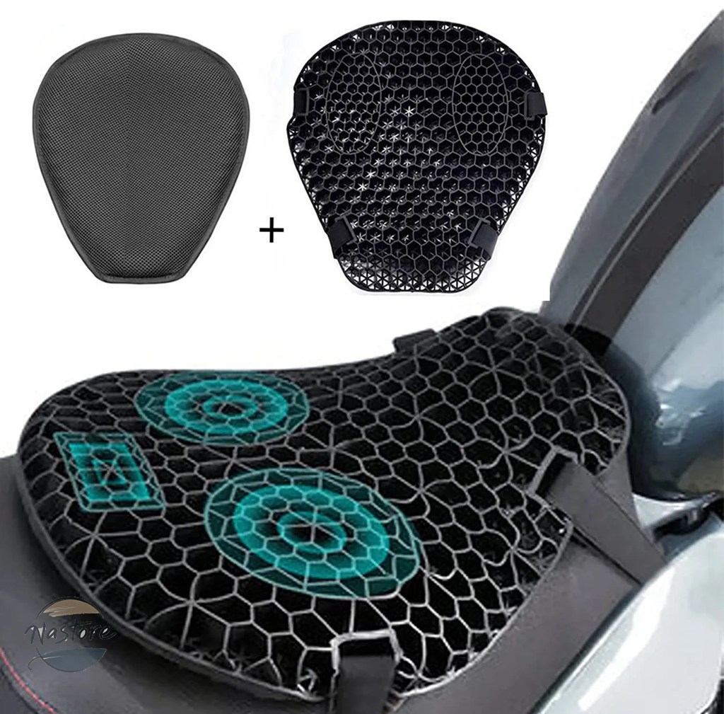 並行輸入品 バイク seat cushion shock absorption decompression gel honeycomb 3d comfortable universal カスタムパーツ 部品 アクセサリーの画像