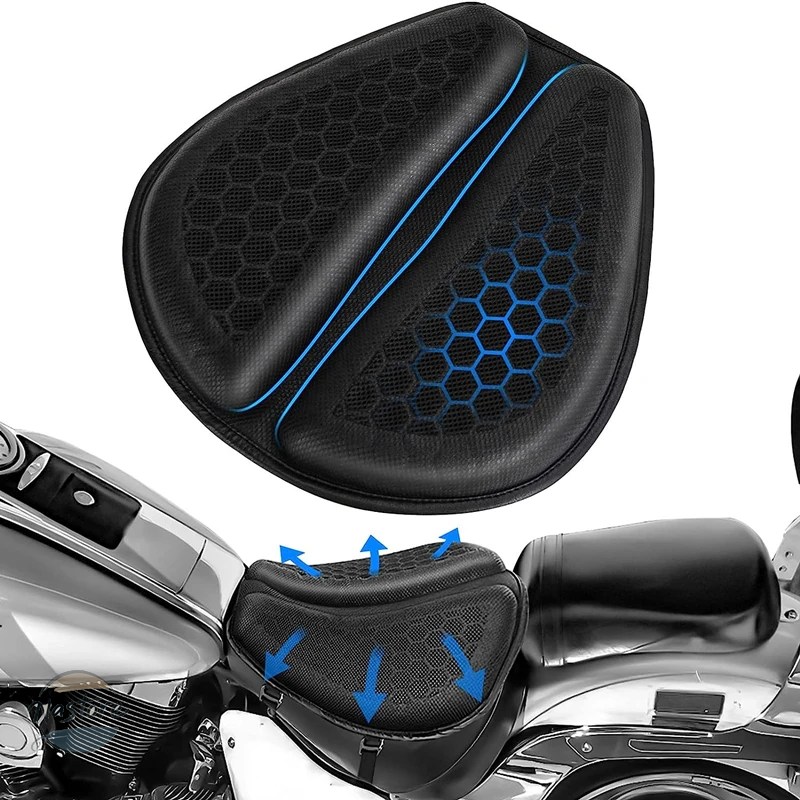 並行輸入品 バイク seat cushion shock absorption decompression gel honeycomb 3d comfortable universal カスタムパーツ 部品 アクセサリーの画像