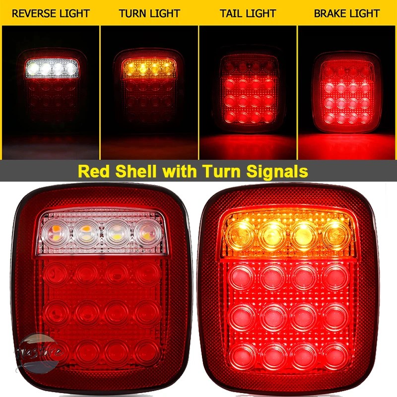 並行輸入品 2個 16 LED テールライト スモークシェル テールライト
