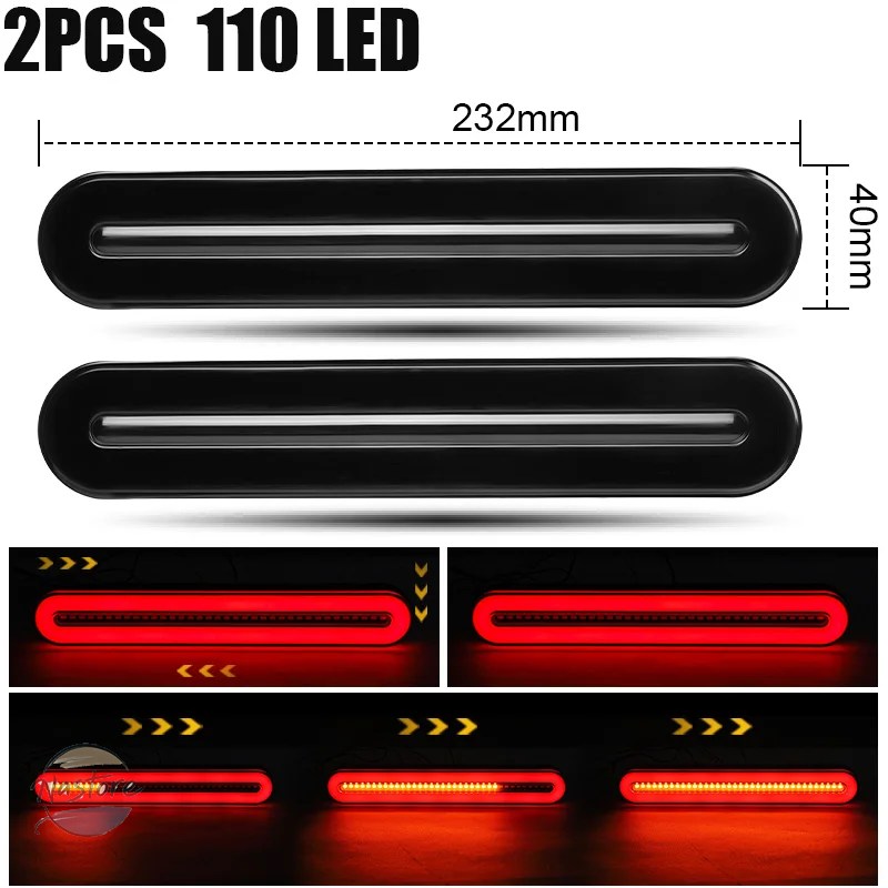 並行輸入品 防水 LED トレーラートラックブレーキライト 3 IN 1 テール