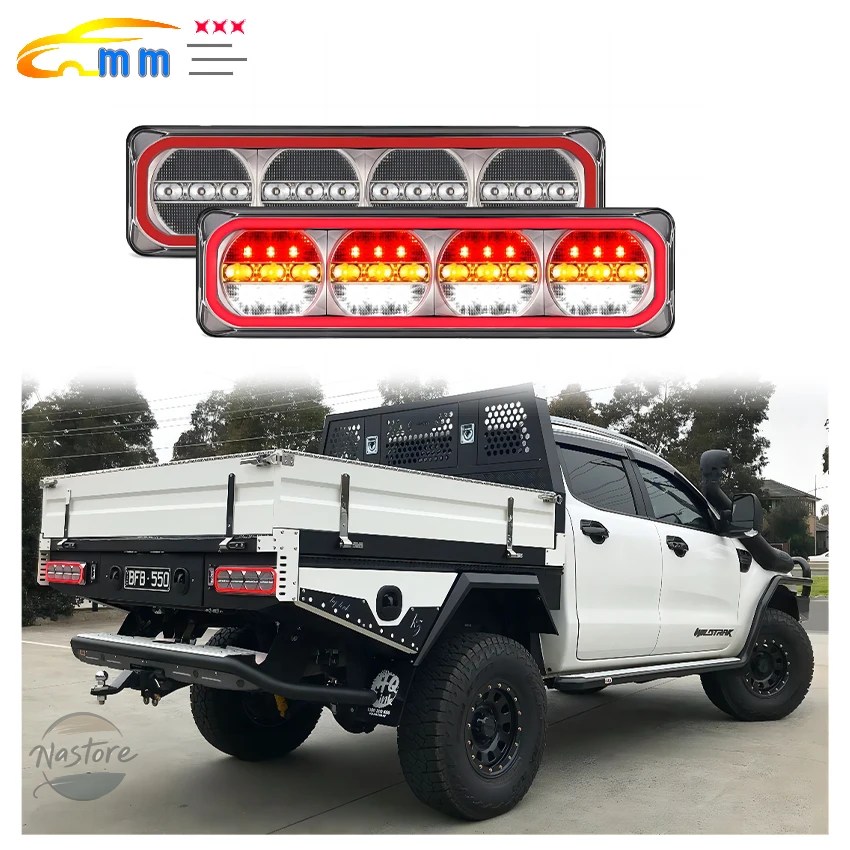 並行輸入品 2 X MAXILAMP 4 LEDコンビネーションテールライト ストップテールインジケーター リバース トラック_1