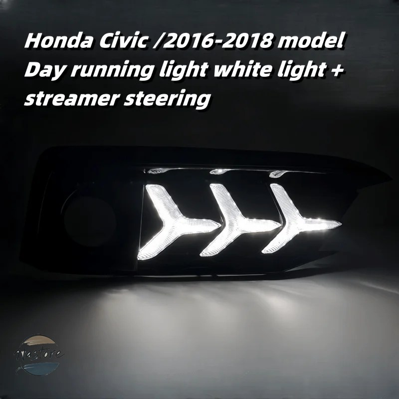 並行輸入品 ホンダ リア アップグレード ホンダ 10代目シビック デイランニングライトカスタムLEDライトデイタイムランニングライトストリーマーステアリング_2