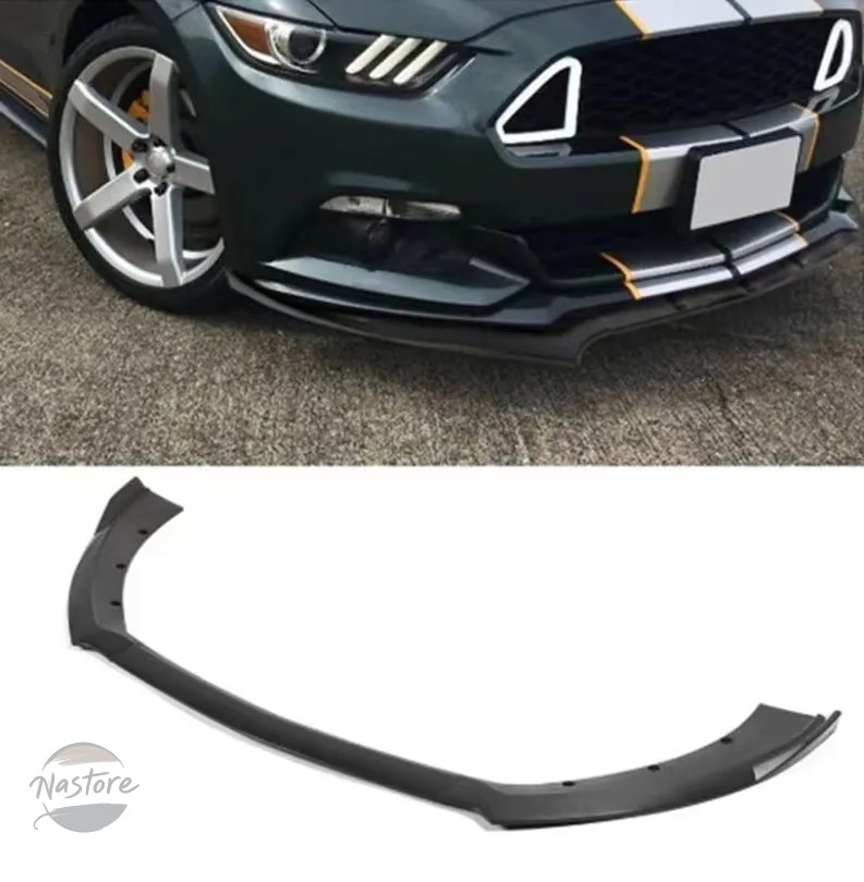 並行輸入品 フロント FORFORD マスタング 2015 2016 2017 カーボン ルック / ブラック カーバンパー スプリッター_1