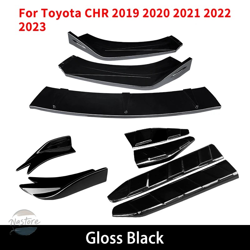 並行輸入品 フロント リア キット CHR 2018-2022 バンパースプリッター リップボディ スポイラーエクステンション ドアプロテクター ラップアングル
