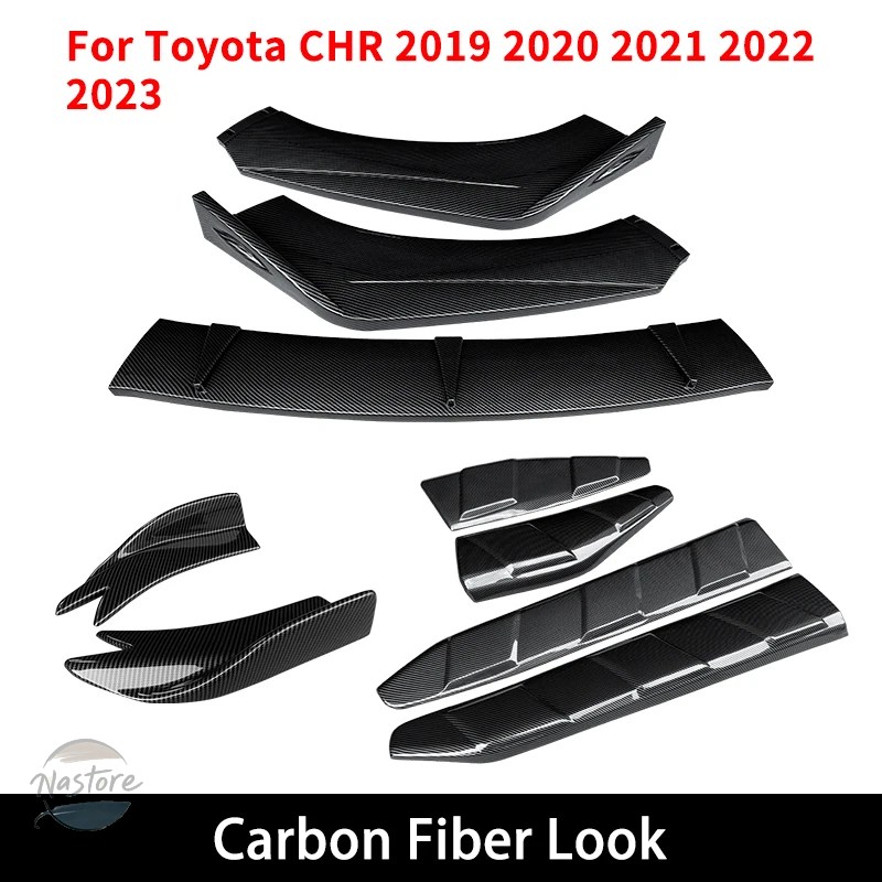 並行輸入品 フロント リア キット CHR 2018-2022 バンパースプリッター リップボディ スポイラーエクステンション ドアプロテクター ラップアングル